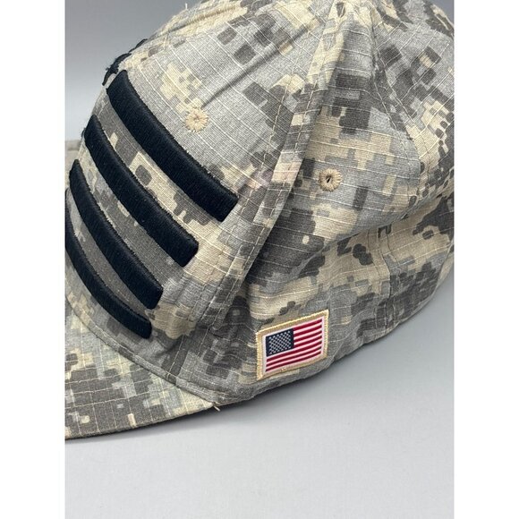 Top Level Men's Camouflage Snapback Hat Black Stars and Stripes USA Adjustable - Picture 4 of 9